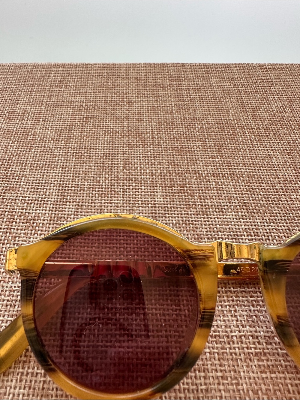 PERSOL IVY Round Sunglasses Italian Handmade Olive Tortoise MADE IN ITALY - Picture 13 of 17